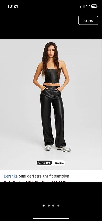Bershka suni deri pantolon