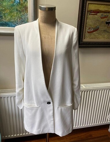 Mango Beyaz Blazer Ceket