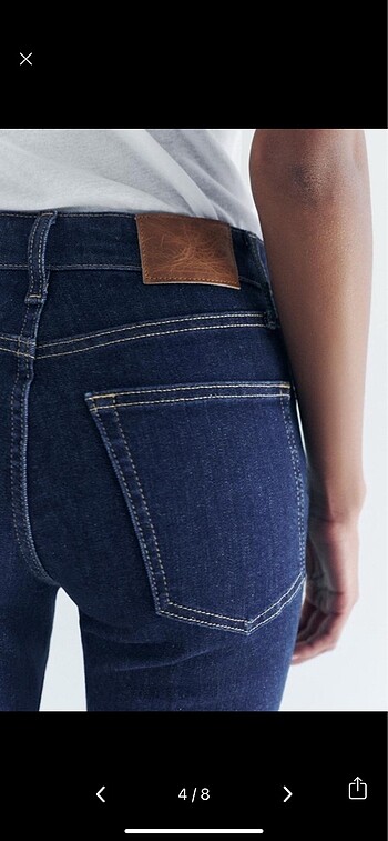 32 Beden lacivert Renk Zara Bootcut Koyu Mavi Jean