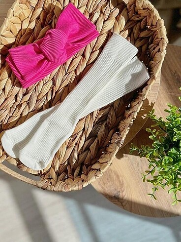 1,5 Yaş Beden beyaz Renk Diz altı Fiyonk çorap