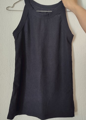Siyah Kolsuz halter yaka bluz