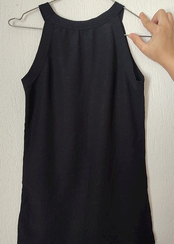 Diğer Siyah Kolsuz halter yaka bluz