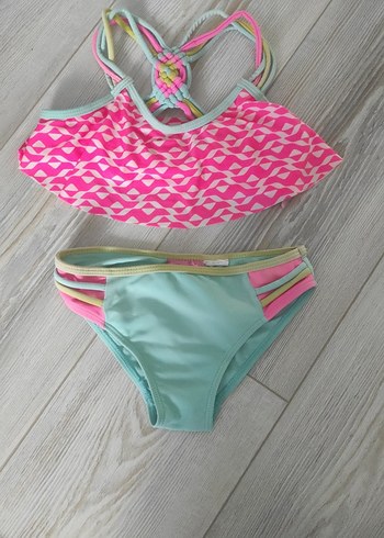 Kız Çocuk Pastel Renkli Desenli Bikini