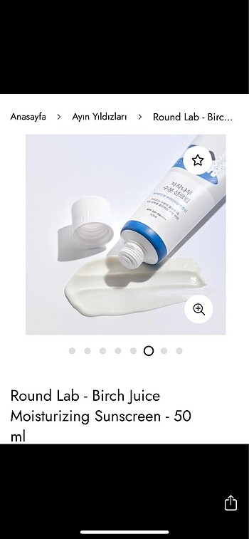 Missha Round Lab - Birch Juice Moisturizing 50 ML SPF50+ PA++++