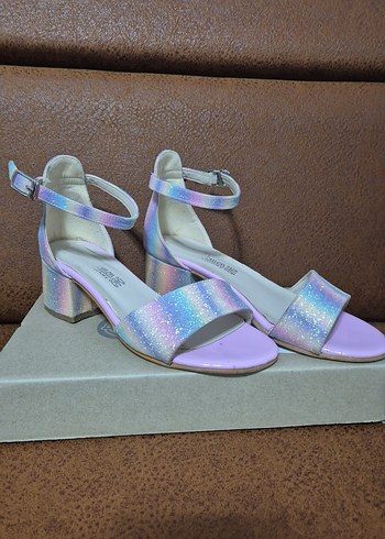 simli çocuk topuklu ayakkabı - Görsel 5