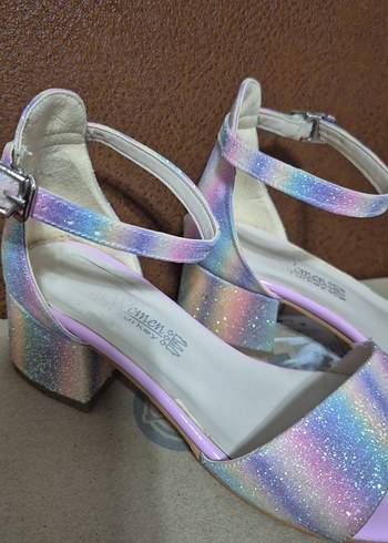 simli çocuk topuklu ayakkabı - Görsel 3