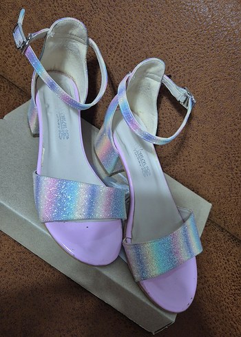 simli çocuk topuklu ayakkabı - Görsel 6