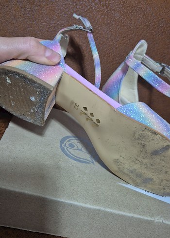 simli çocuk topuklu ayakkabı - Görsel 7