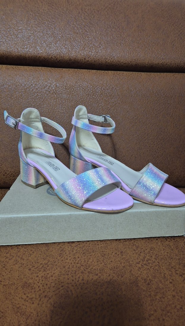 simli çocuk topuklu ayakkabı - Görsel 5