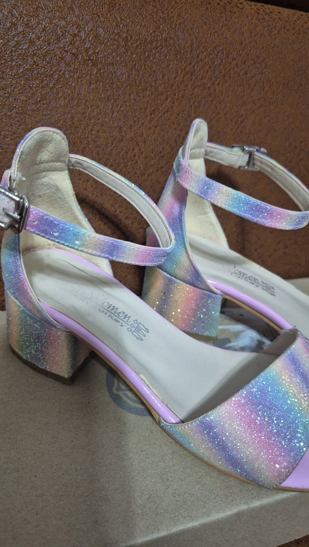 simli çocuk topuklu ayakkabı - Görsel 3