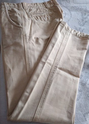 Bej Erkek Çocuk Keten Düğmeli Ceket - Görsel 5