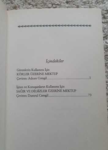  Beden Diderot Körler ve Sağırlar Mektup Kitap