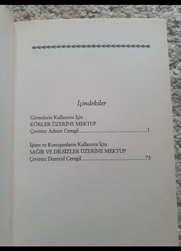  Beden Diderot Körler ve Sağırlar Üzerine Mektup İşaret Dili Kitap