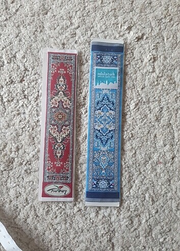 2 Adet Otantik Halı Kilim Desenli Kitap Ayraç