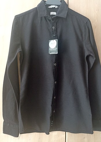 Defacto Siyah Slim Fit Uzun Kollu Erkek Gömlek