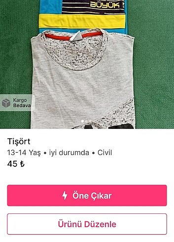 11-12 Yaş Beden Gri tişört 