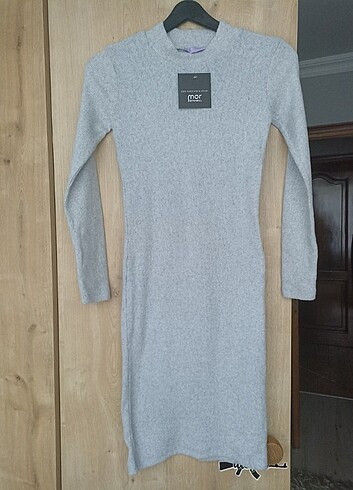 Mor butik triko elbise 