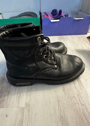 Siyah Erkek Biker Botları Metal Tokalı - Görsel 3