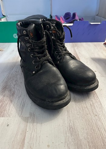 Siyah Erkek Biker Botları Metal Tokalı - Görsel 2