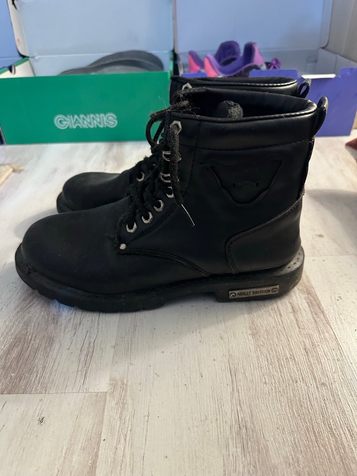 Siyah Erkek Biker Botları Metal Tokalı - Görsel 4