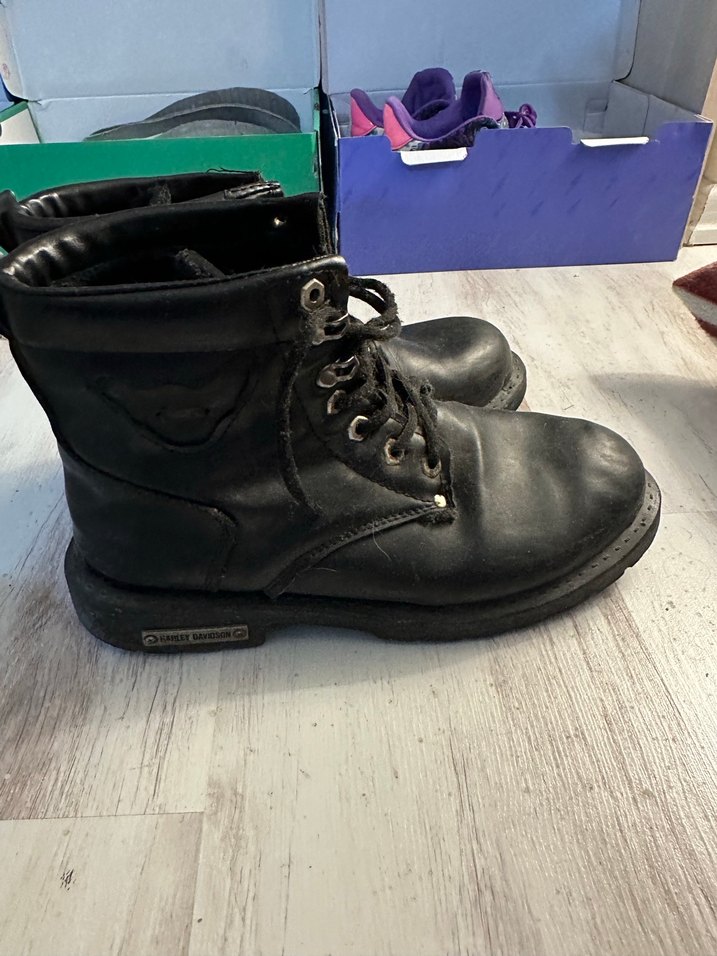 Siyah Erkek Biker Botları Metal Tokalı - Görsel 3