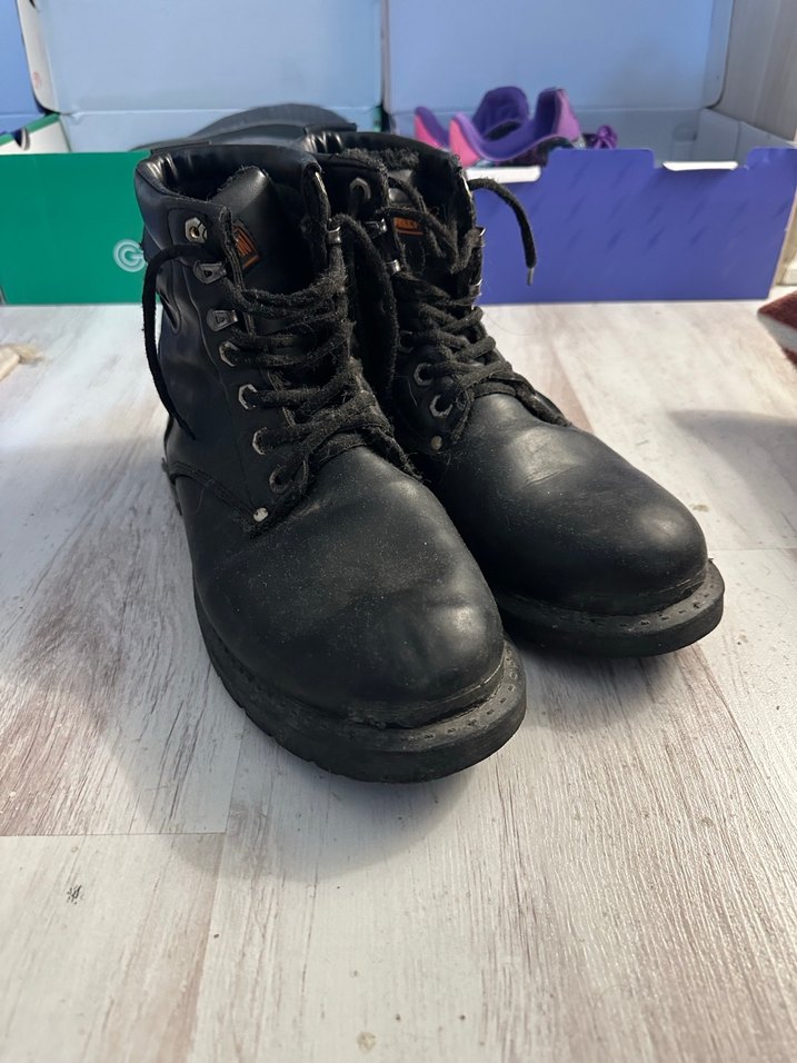 Siyah Erkek Biker Botları Metal Tokalı - Görsel 2