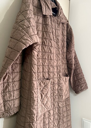 Kemerli Uzun Kadın kapitone Kaban - Görsel 5