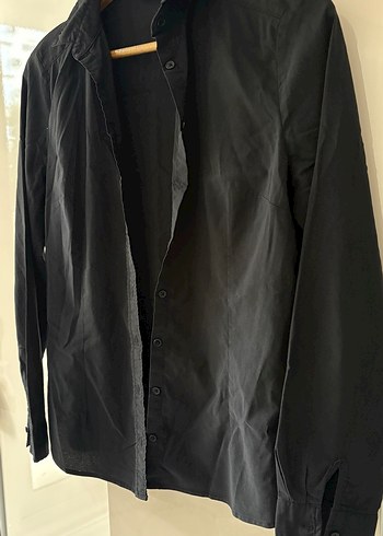 Düğmeli Siyah kadın Gömlek - Görsel 4