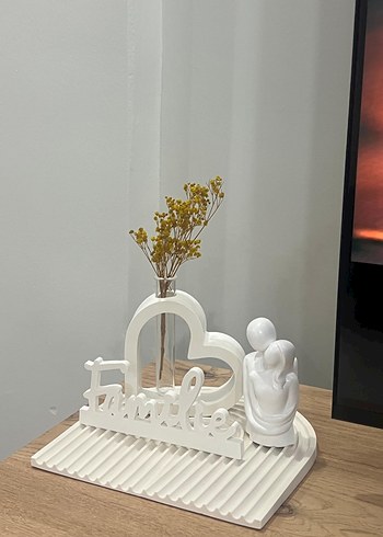Beyaz Dekoratif Aile Figürlü Biblo - Görsel 2