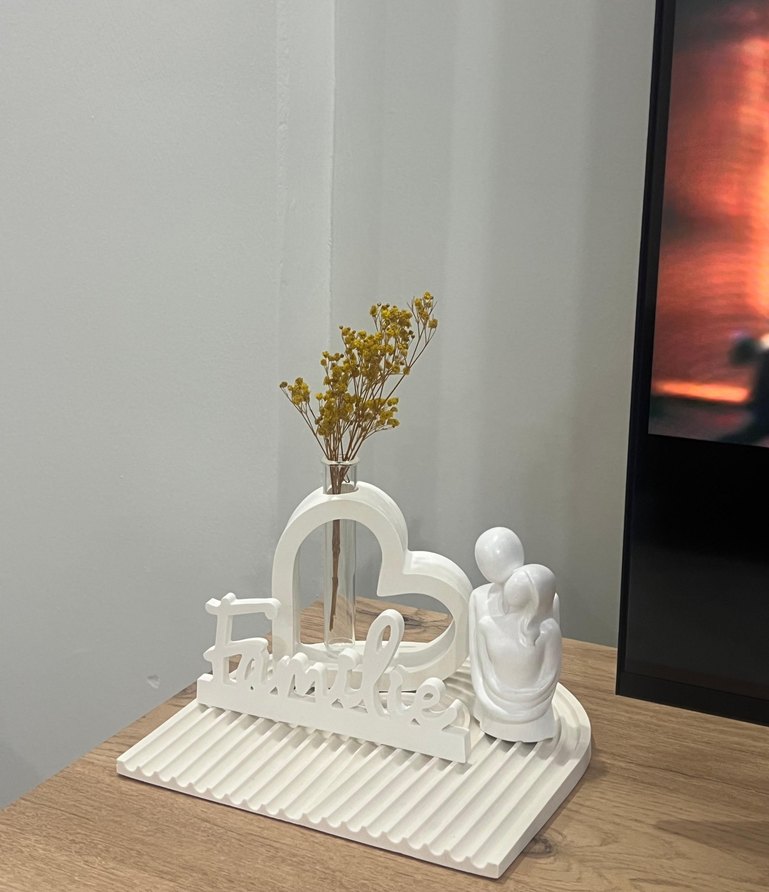 Beyaz Dekoratif Aile Figürlü Biblo - Görsel 2