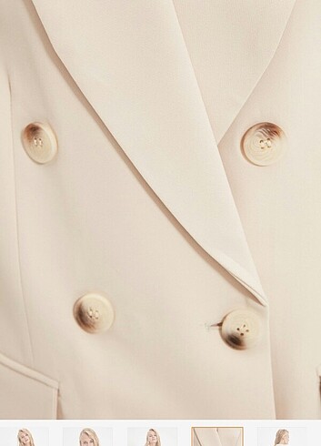 s Beden ten rengi Renk TrendyolMilla Ekru/Bej Blazer Ceket