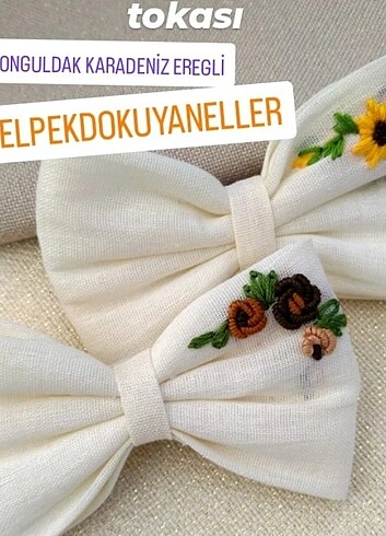 Tasarımcı El dokuması kumaş üzerine elnakışlı saç tokası
