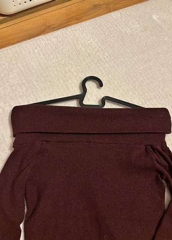 universal Beden Bordo Kayık Yaka Triko Bluz