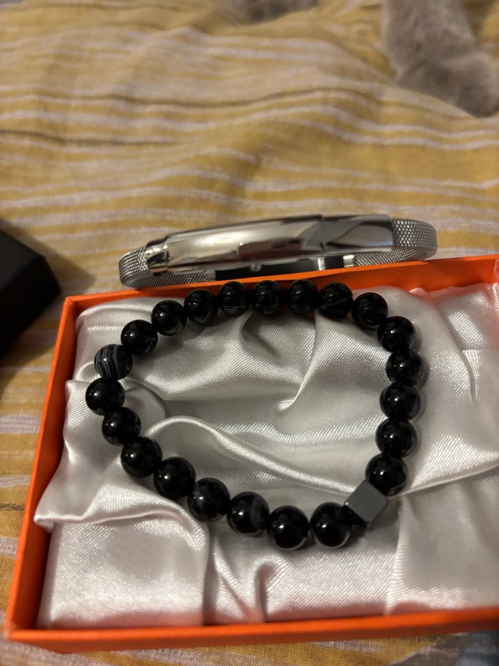 Siyah Boncuklu Minimalist Erkek Bileklik Seti - Görsel 3