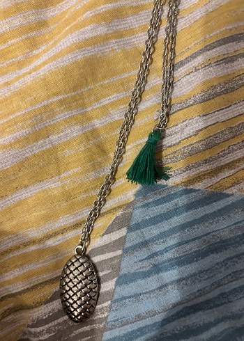 Uzun Zincir Detaylı Yılan Desenli Bohem Kolye - Görsel 3