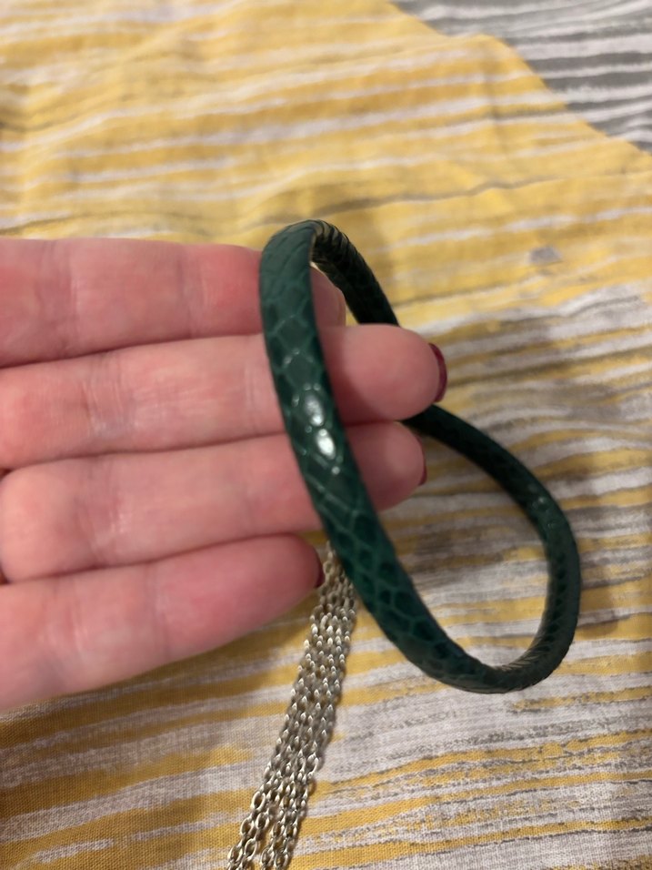 Uzun Zincir Detaylı Yılan Desenli Bohem Kolye - Görsel 2