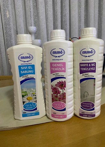 Ersağ Genel Temizlik ve Sıvı Sabun Seti 3x1000 ml