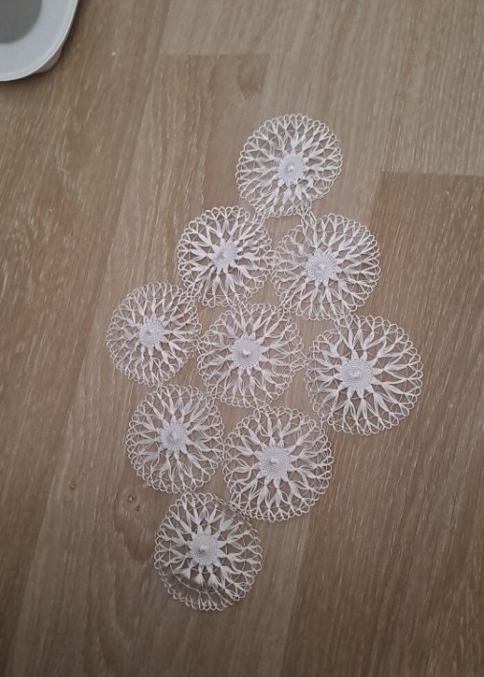 6 adet artı 1 adet de tepsi dantel takim halinde - Görsel 2