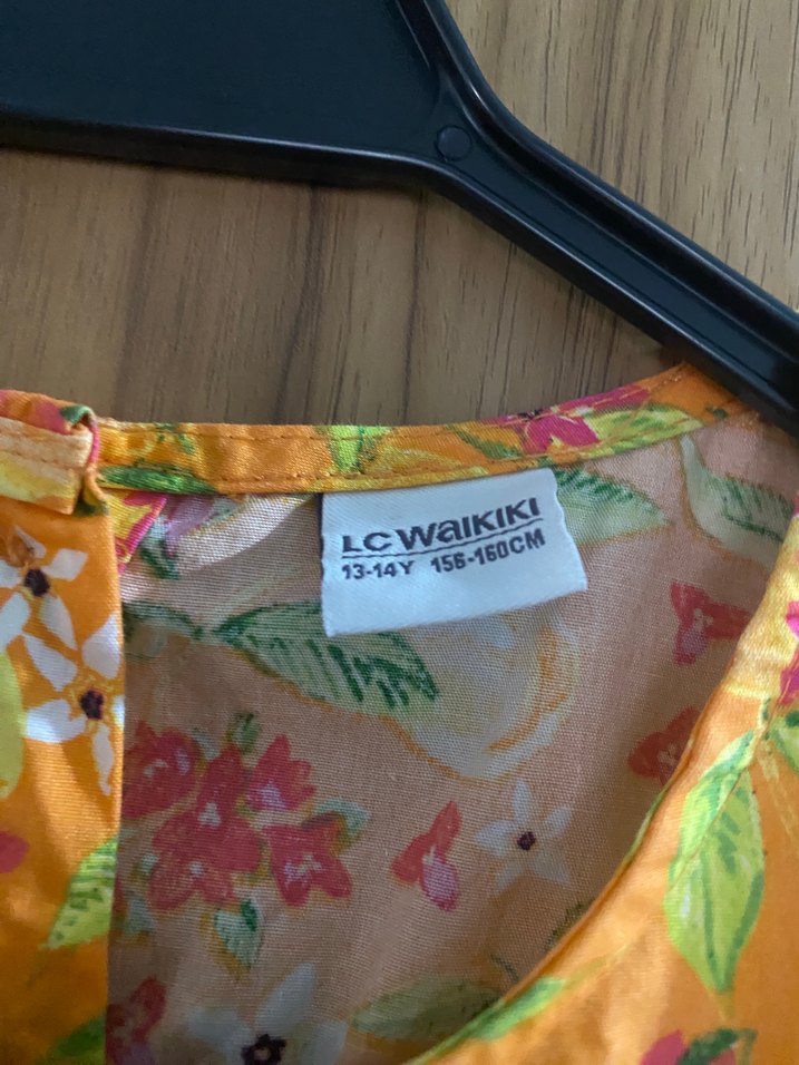 Sarı Çiçek Desenli Bohem Kız Elbisesi - Görsel 2