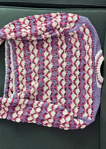 Bohem Tarz Çok Renkli Örgü Kadın Kazak - Görsel 4