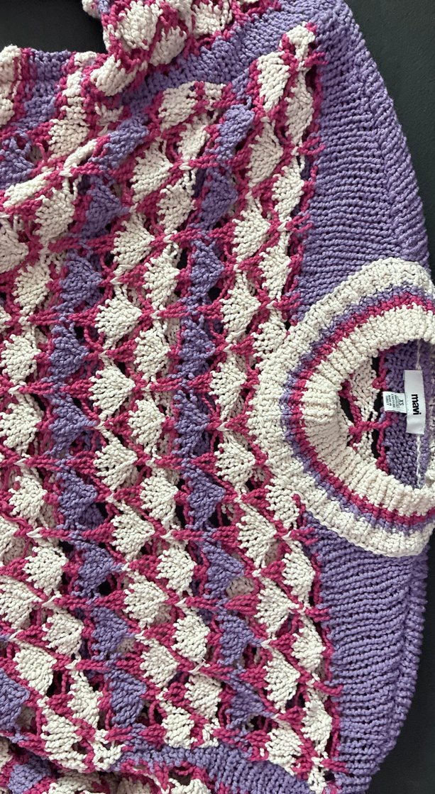 Bohem Tarz Çok Renkli Örgü Kadın Kazak - Görsel 3