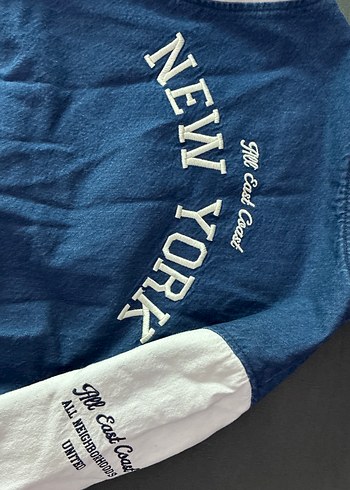 Kız çocuk Mavi Baskılı Denim Ceket 11-12 yaş 152cm - Görsel 5