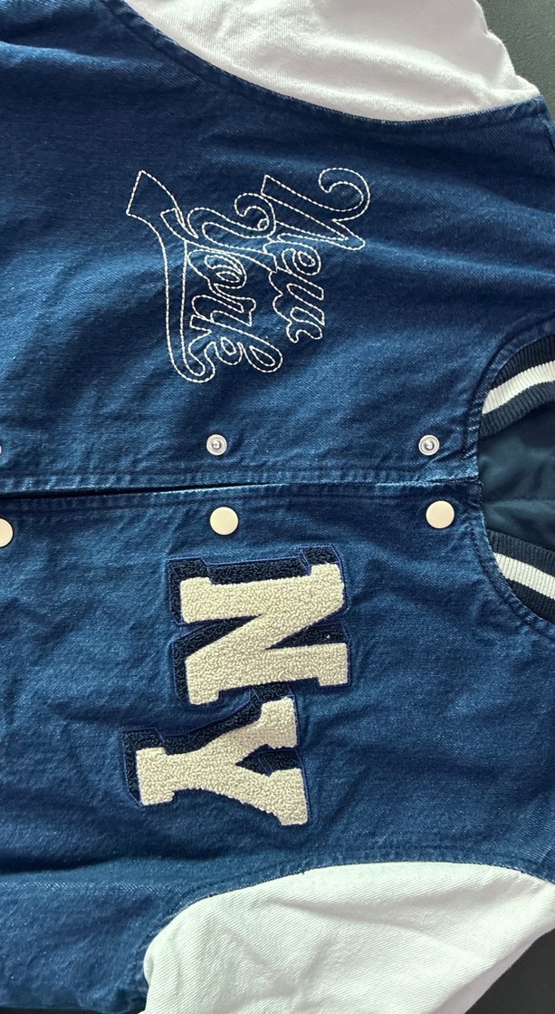 Kız çocuk Mavi Baskılı Denim Ceket 11-12 yaş 152cm - Görsel 2