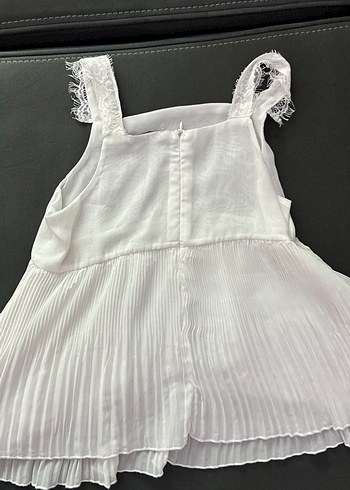 Dantelli Pliseli Mini Beyaz  Teyzes marka Bluz - Görsel 3