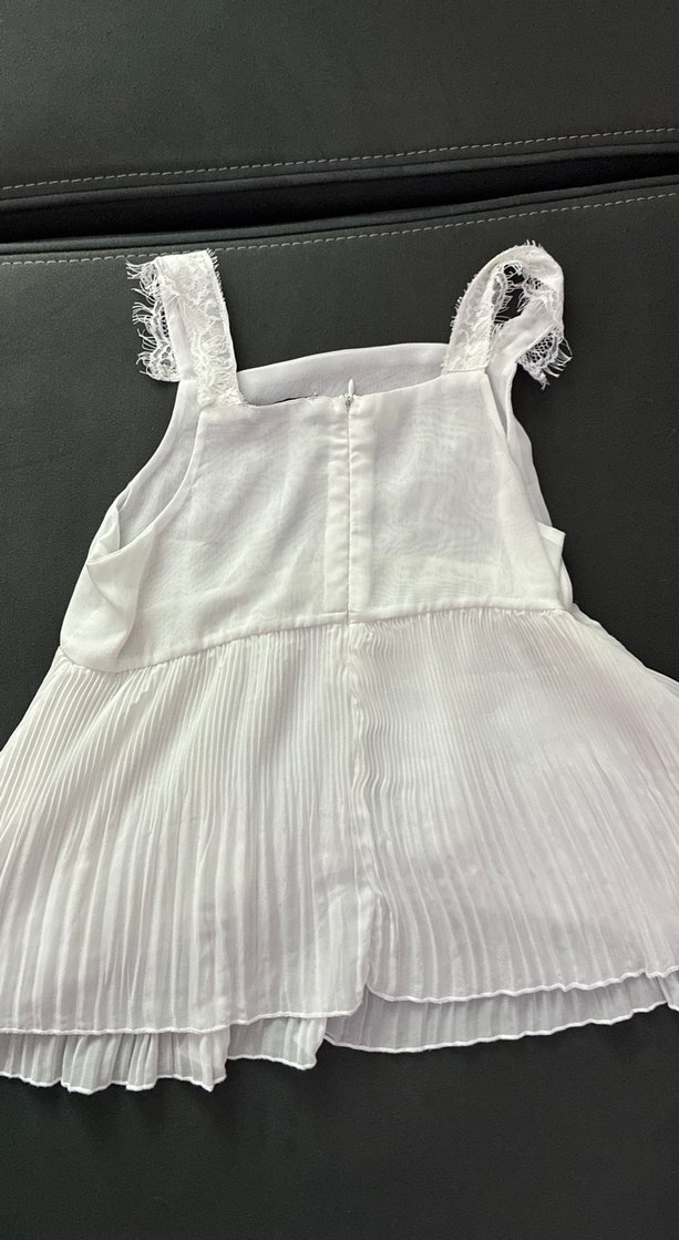 Dantelli Pliseli Mini Beyaz  Teyzes marka Bluz - Görsel 3