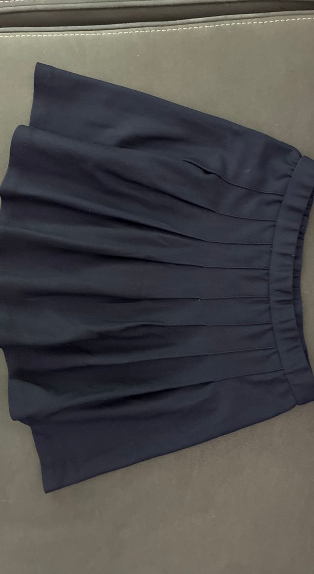 Lacivert Pileli Mini Etek - Görsel 3