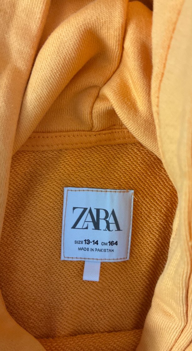 Turuncu Kapüşonlu Kız çocukSweatshirt - Görsel 3