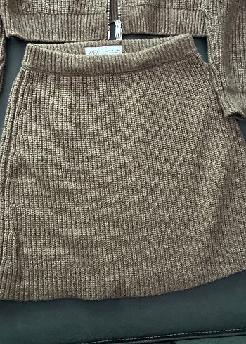 Kahverengi Örgü Kız çocuk Triko Takım 13-14 yaş 164 cm - Görsel 5