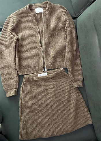 Kahverengi Örgü Kız çocuk Triko Takım 13-14 yaş 164 cm - Görsel 6