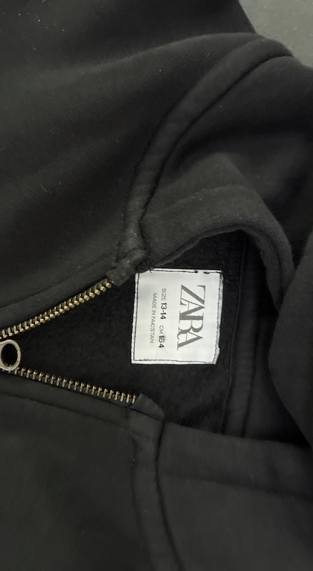 Kız çocukSiyah Fermuarlı Street Wear Ceket - Görsel 2